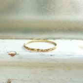 K18金ゴールド手作り極細リング：レディースW1mm  Gold Ring