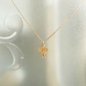 K18金ゴールドネックレス／クロス forレディース Gold Necklace